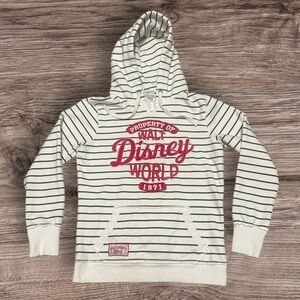 Walt Disney World Parks. White /Pink/pull Over Heavyweight Hoodie Sz M